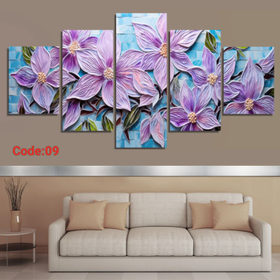 Picture of 5Pcs In 1 Set Wall Canvas Art Ready to Hang for Living Room or Bedroom Home Decoration On Wall Canvas Painting Wall