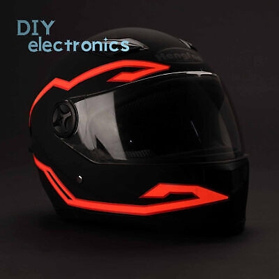 Picture of Motorcycle Helmet Decals Decorative Flashing Stripe LED Night Riding Lights Helmet Decoration Kit Reflector