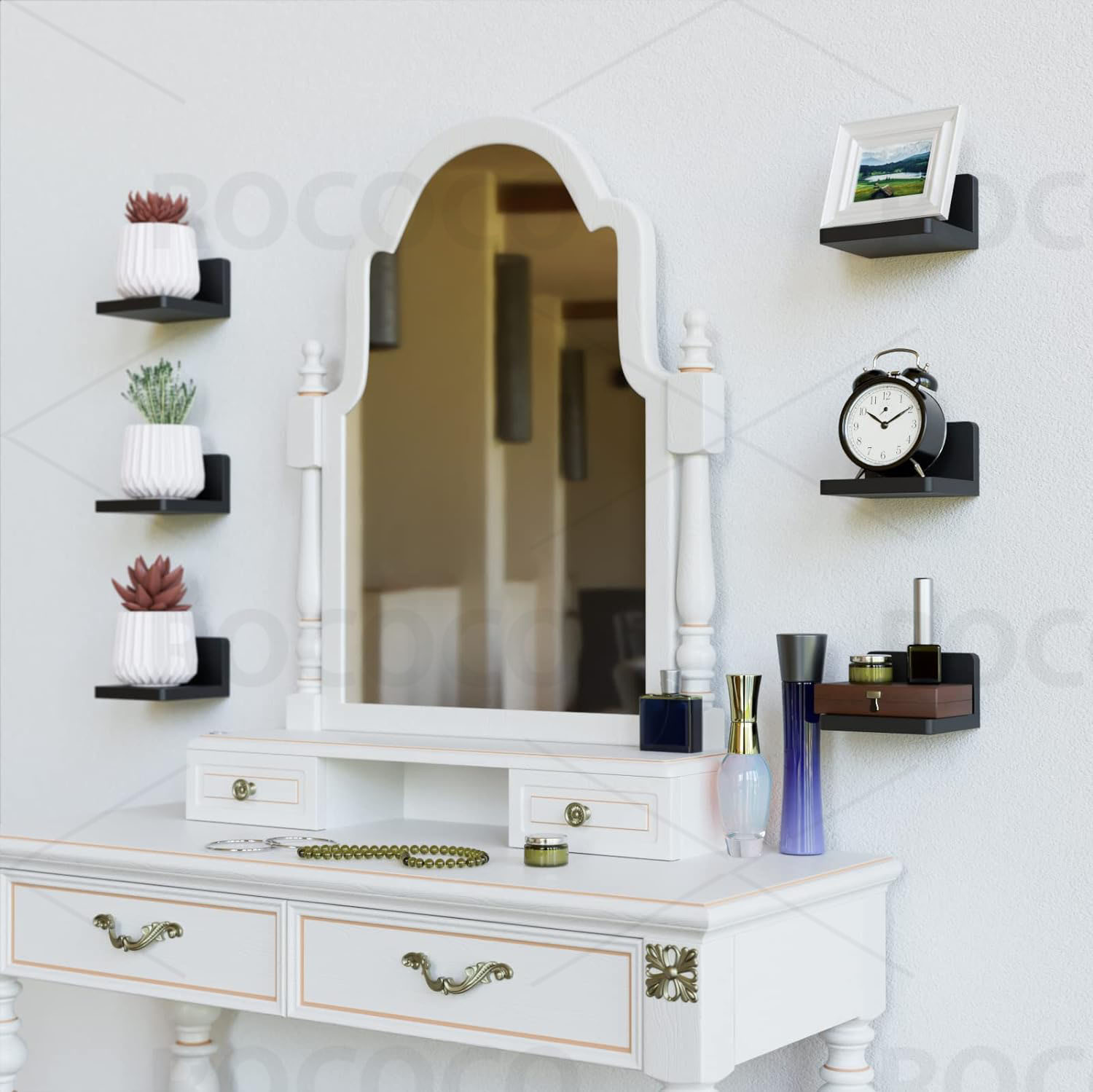Picture of 3 Pieces Mini Wall hanging Shelf Home Decore Shelves Wall Decoration Items