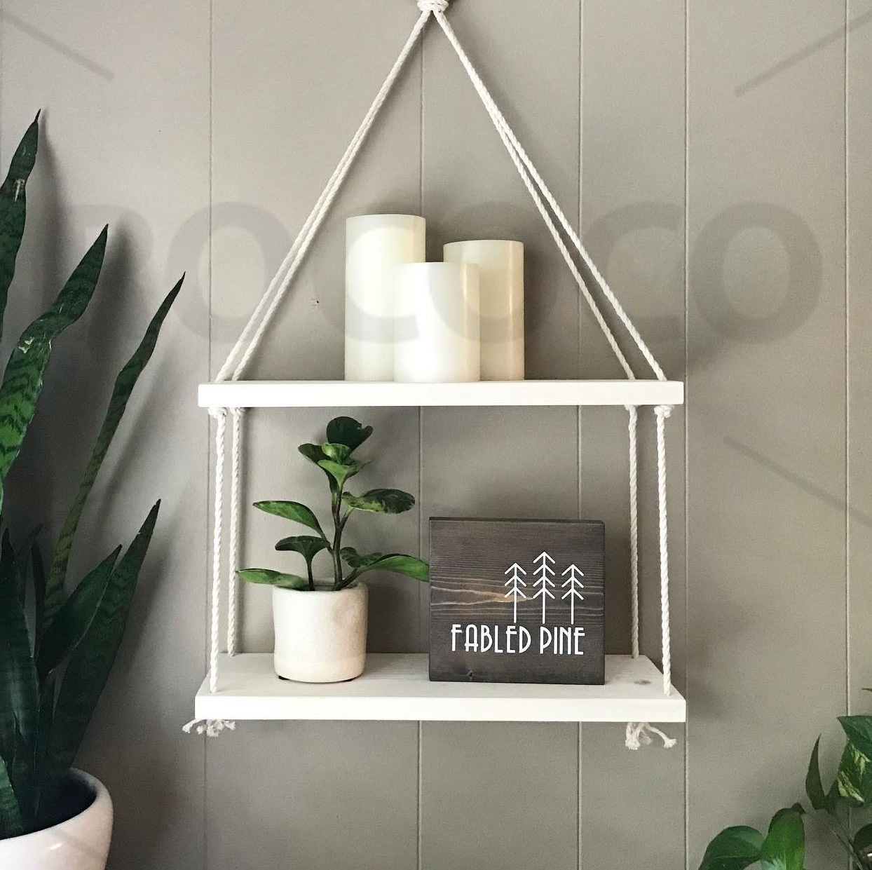 Picture of 2P12X6 Wall hanging Shelf Floating Hook Wall Hanger Home Decore Wall Decoration Items