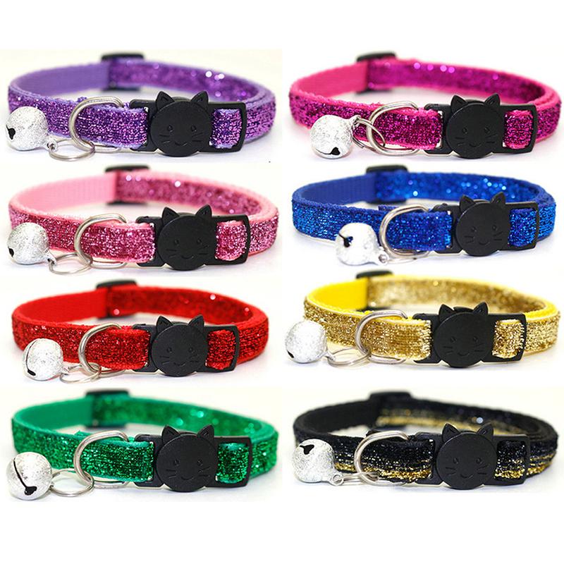 Picture of Adjustable Sparkling Pet Cat Collar With Bell