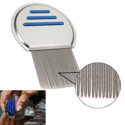 Picture of Hair Lice Comb Brushes Terminator Fine Egg Dust Nit Free Removal Stainless Steel Lice Comb