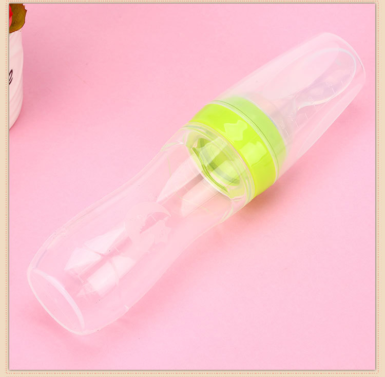 Picture of 120ml Full Silicon Baby Spoon Feeder Silicone Bottle Feeder Silicone Spoon