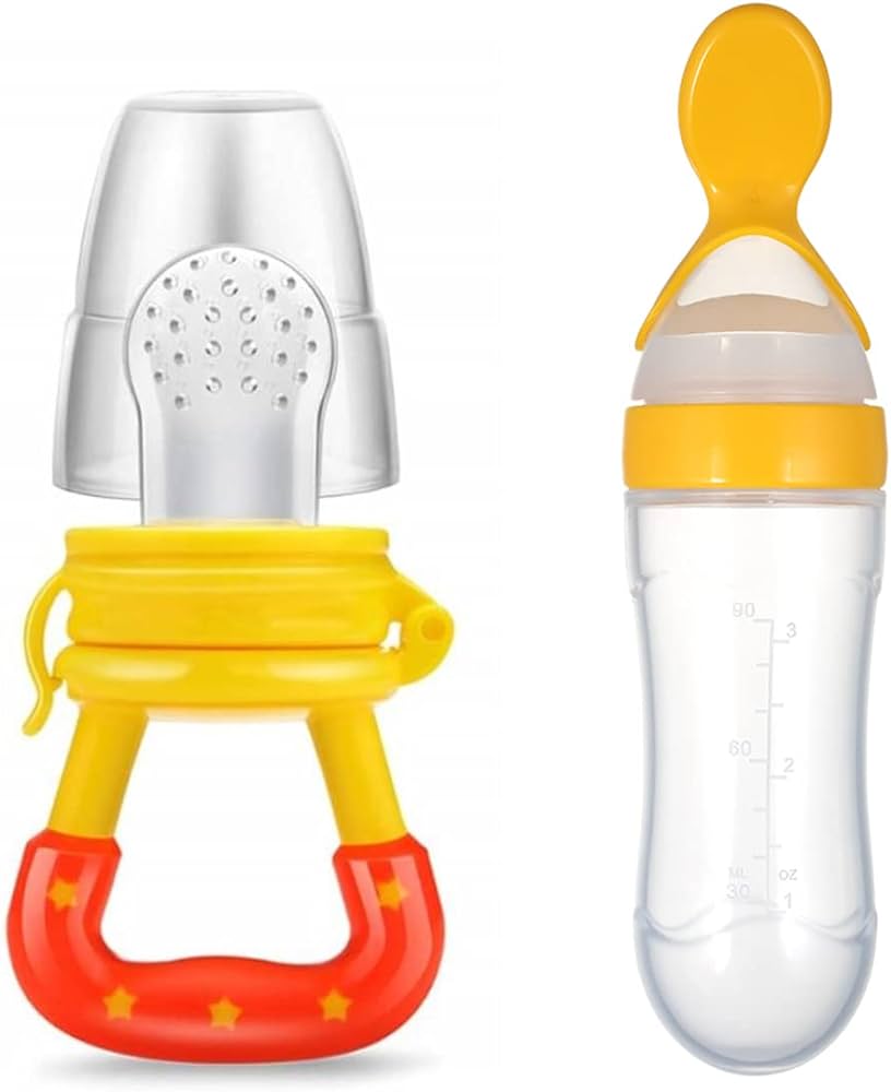 Picture of Fruit Pacifier Spoon Feeder Baby Silicone Squeeze (90ml Bottle)...