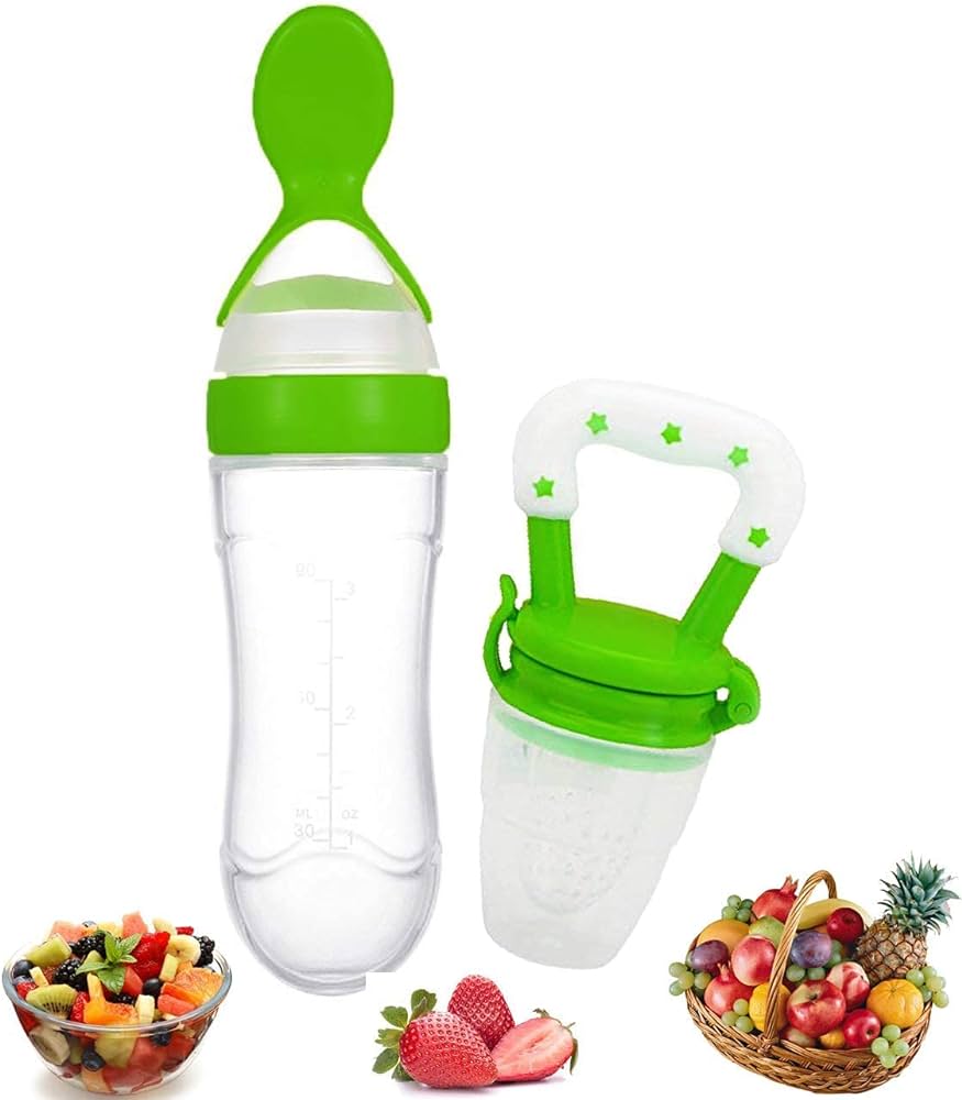 Picture of Fruit Pacifier Spoon Feeder Baby Silicone Squeeze (90ml Bottle)...