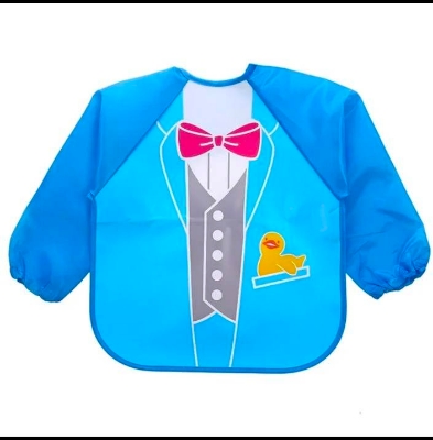 Picture of New eva baby waterproof overalls children's long-sleeved reverse-wearing eating clothes baby bibs bibs jama bib