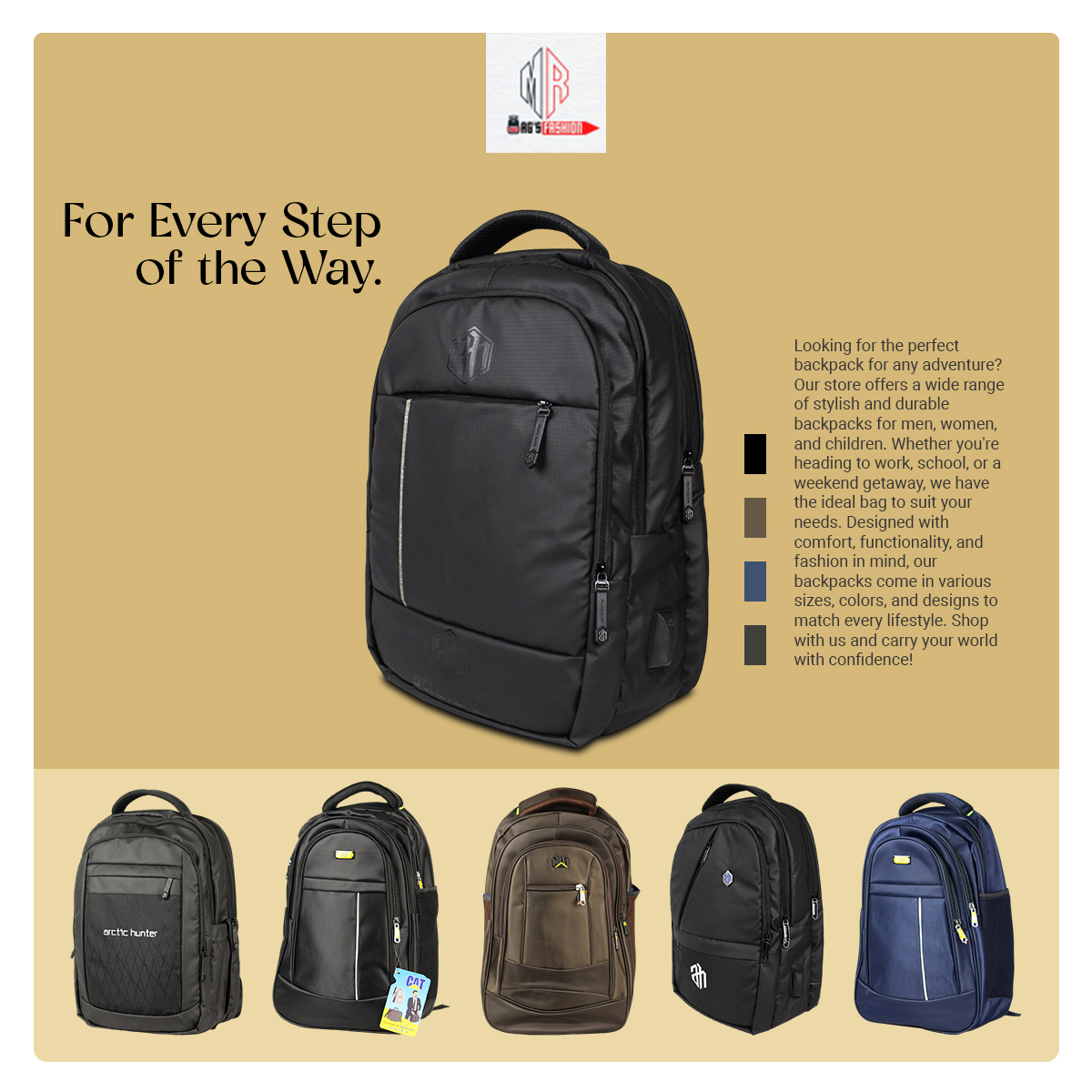 Picture of New Classic Black Laptop Bag-Backpack