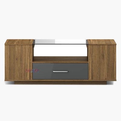 Picture of FlipFlop Design Coffee Table with Glass & Storage Drawer Tea Table for Home & Office