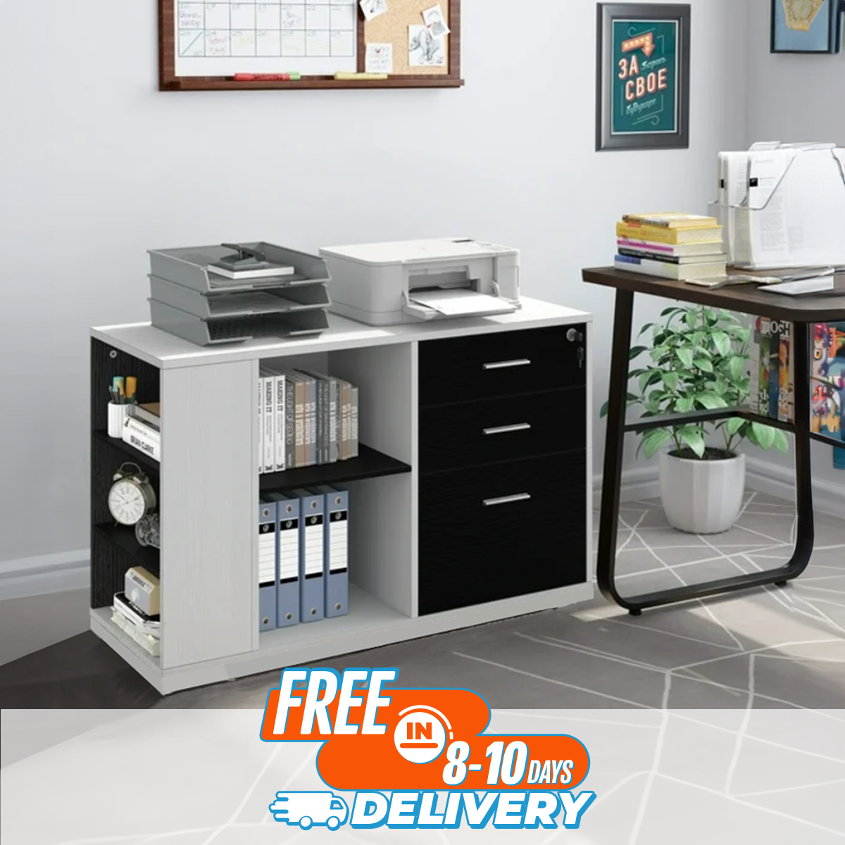 Picture of KARIGOR Kitchen Rack Organizer Cabinet Oven Rack Shelf Pantry Cabinet Shelve With Large Storage Drawer