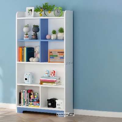 Picture of Modern Library Book Shelf Standing Display Shelve Rack Engineered Wood Bookcase Bookshelf Showpiece Rack with Storage Cabinet by KARIGOR BD