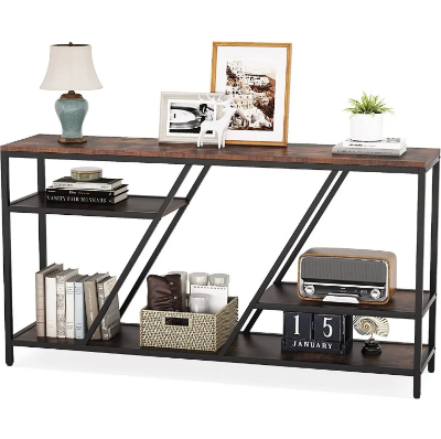 Picture of 60 Inch Ladder Metal Bookshelf – Modern Bookcase with Rectangular Shelves