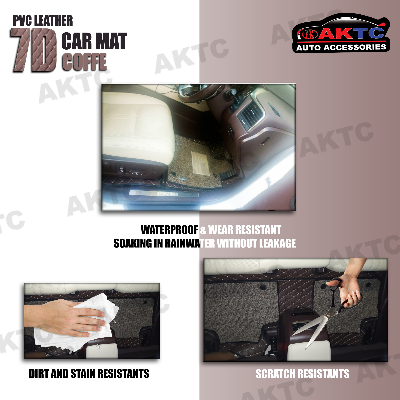 7D Car Floor Mat|PVC Leather 7D Car Mat|Drive 7D Car Floor Mat , 7D Car Mats For 5 SeateR Luxurious car mats -COFFEE AKTC auto accessoriesonline shop bangladeshothoba.com