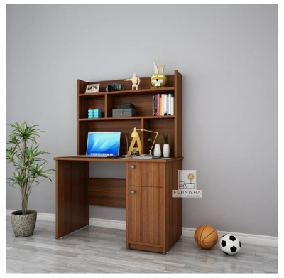 Picture of Furnisha Laminated Board Reading Table - Sinclair Study Desk With Shelf  (Finish Color - Shanteak)