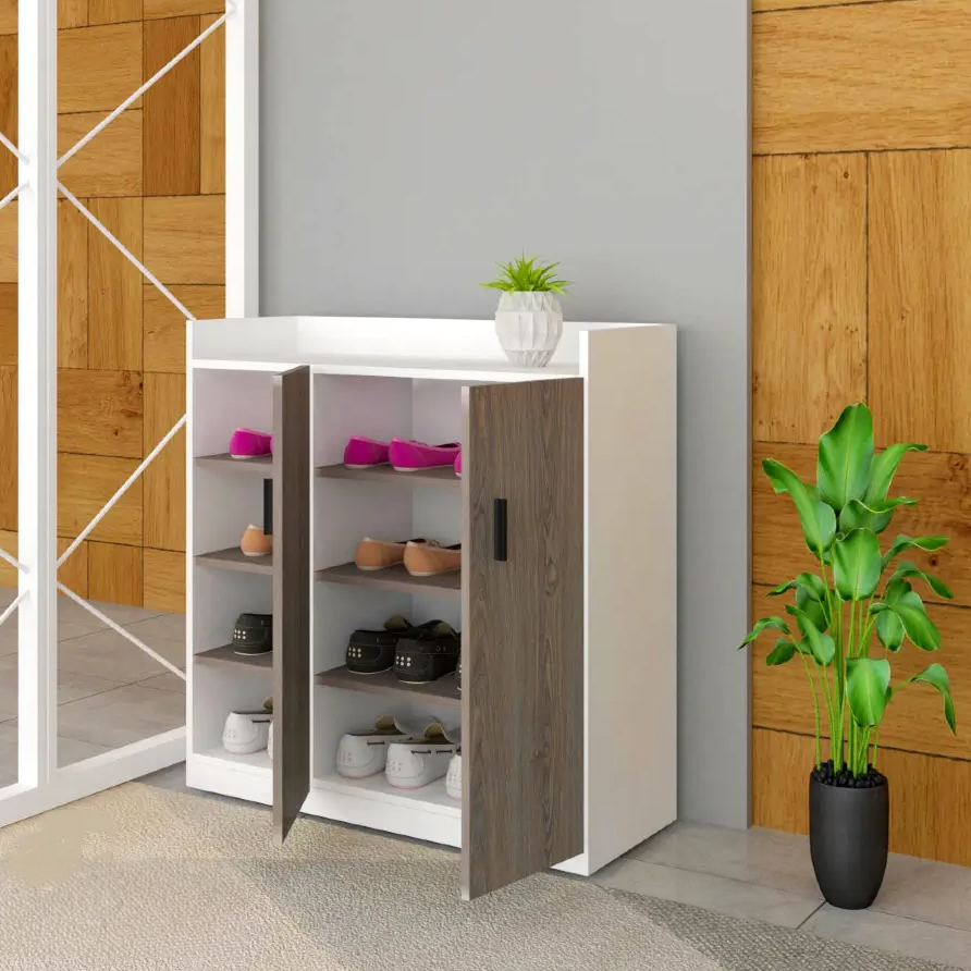 Picture of Furnisha Shoe Rack with Cover Shoe Shelf Laminated Board (Finish Color - Albino and White)