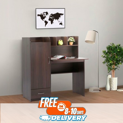 Picture of Furnisha Reading Table | Study Table | Reading & Righting Study Table With Shelve Storage & Drawer (Melamine Finish Color Regal Antick)