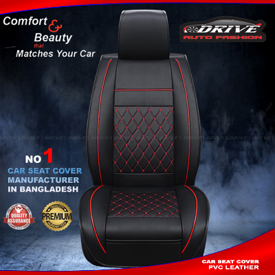 DSC-60 PVC Leather Car Seat Cover - Black & Red AKTC auto accessoriesonline shop bangladeshothoba.com