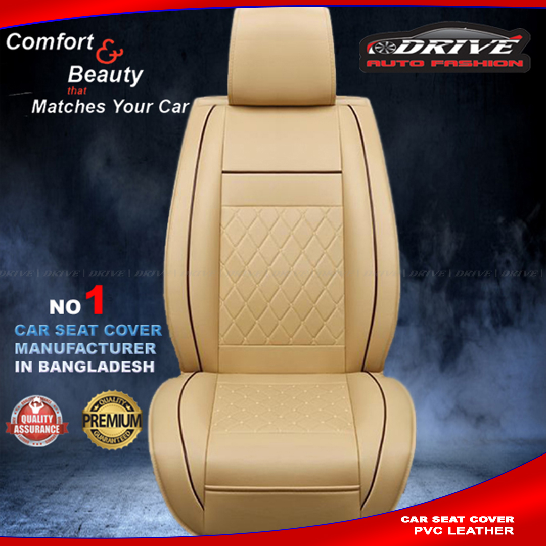 DSC-62 PVC Leather Car Seat Cover - Beige AKTC auto accessoriesonline shop bangladeshothoba.com