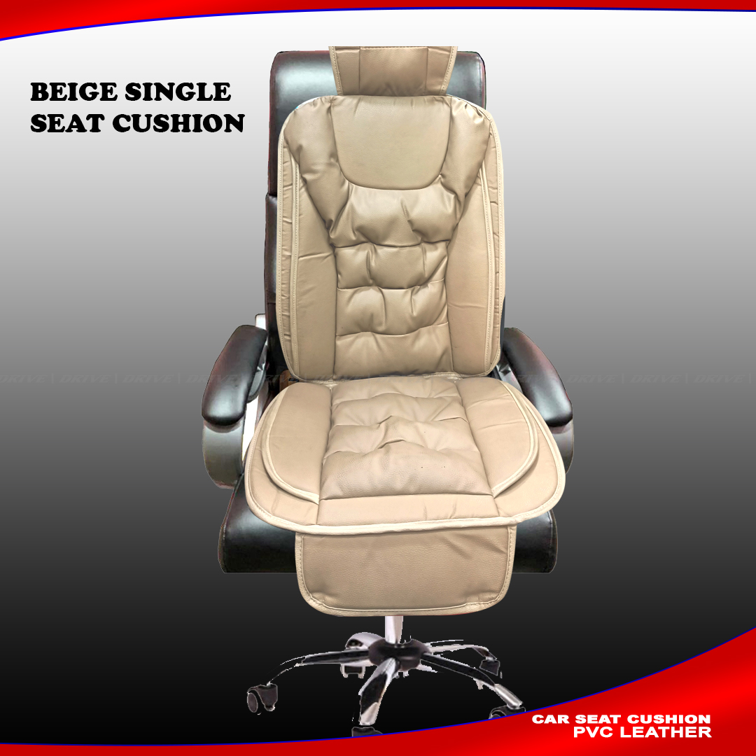 PVC Leather Car Seat Cushion - Off White AKTC auto accessoriesonline shop bangladeshothoba.com