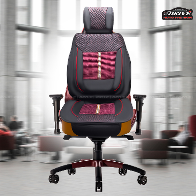 PVC Leather Car Seat Cushion |  Luxurious  Car Seat Cover | Anti Slip Universal size ,Front Car Seat cushion, Breathable ,  Car Seat Protector -1 PC AKTC auto accessoriesonline shop bangladeshothoba.com
