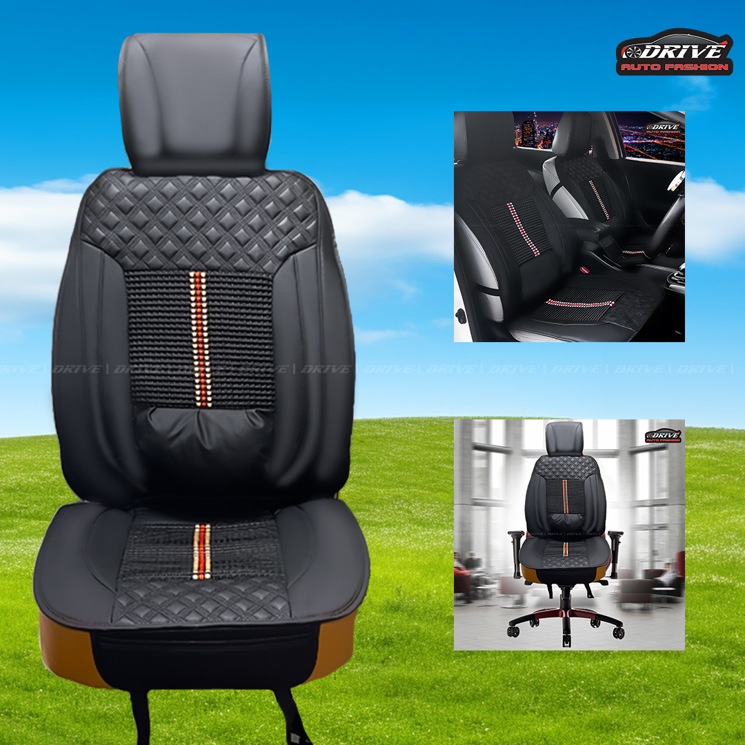PVC Leather Car Seat Cushion |  Luxurious  Car Seat Cover | Anti Slip Universal size ,Front Car Seat cushion, Breathable ,  Car Seat Protector -1 PC AKTC auto accessoriesonline shop bangladeshothoba.com
