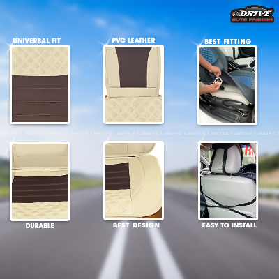 PVC Leather Car Seat Cushion |  Luxurious  Car Seat Cover | Anti Slip Universal size ,Front Car Seat cushion, Breathable ,  Car Seat Protector -1 PC AKTC auto accessoriesonline shop bangladeshothoba.com