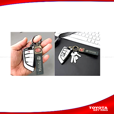 Leather Car Logo Keychain for Toyota - Key Ring Car Key Holder Keychain Accessories Keychain For Car/ Bike Key Ring Holder AKTC auto accessoriesonline shop bangladeshothoba.com