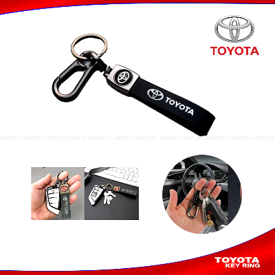 Leather Car Logo Keychain for Toyota - Key Ring Car Key Holder Keychain Accessories Keychain For Car/ Bike Key Ring Holder AKTC auto accessoriesonline shop bangladeshothoba.com