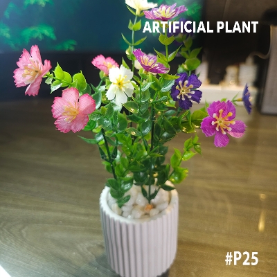 Picture of Artificial Petunia Plant with Concrete Pot 