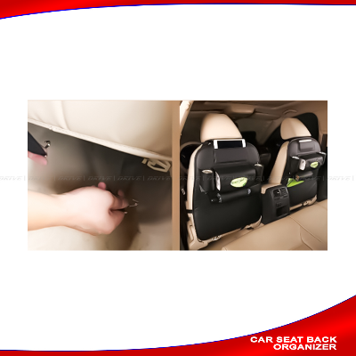 PVC LEATHER Car Back Seat Organizer - Black AKTC auto accessoriesonline shop bangladeshothoba.com