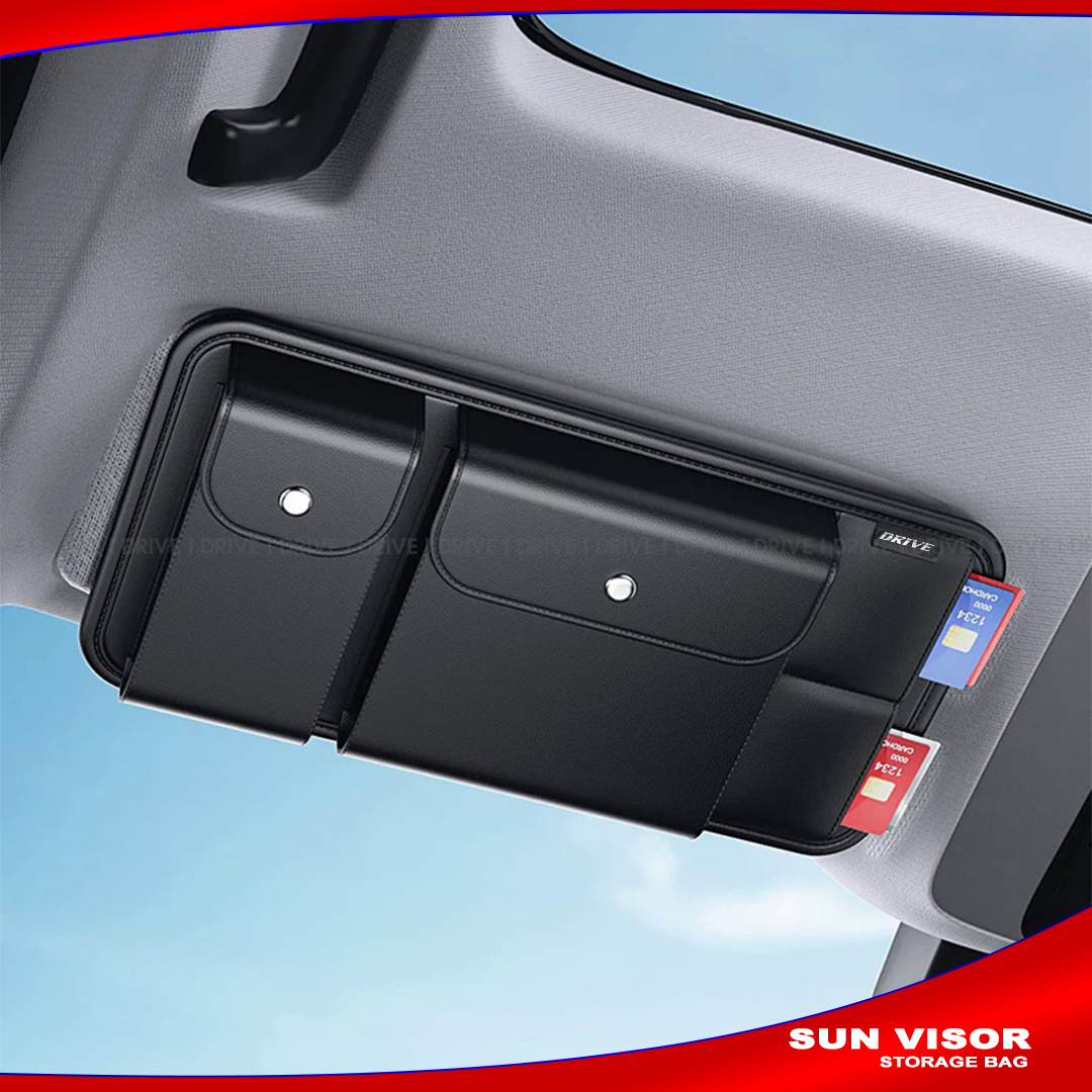 Car Sun Visor Organizer Multi-Pocket Leather Sunglasses Holder Storage Card Holder Card  Glasses Clip Sunshade Bag Car-MultiStorage AKTC auto accessoriesonline shop bangladeshothoba.com