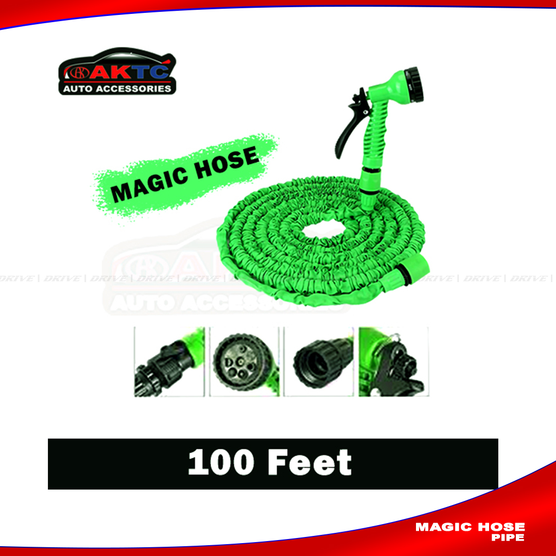 Magic Car Washing Hose Pipe, Garden Hose  Flexible Water  Plastic Hoses Pipe  -100FT AKTC auto accessoriesonline shop bangladeshothoba.com