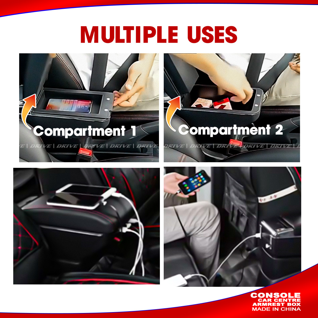 Universal Car Console Box Armrest Box with USB AKTC auto accessoriesonline shop bangladeshothoba.com