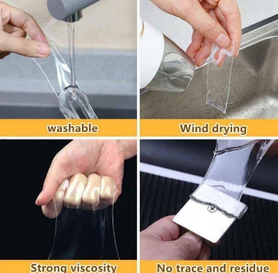 Picture of 1mm thick 2cm wide 1meter long/3.8 tube core Clear Nano Double Side Adhesive Tape- 1pcs
