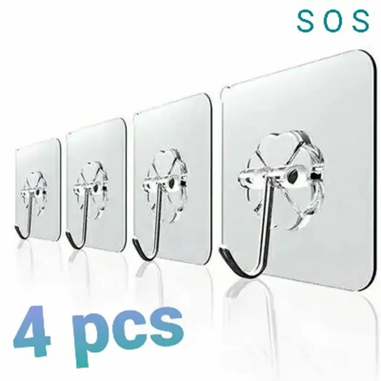 Picture of 4 Piece Strong Hanger For Kitchen Bathroom Holder Accessories Glue Hook