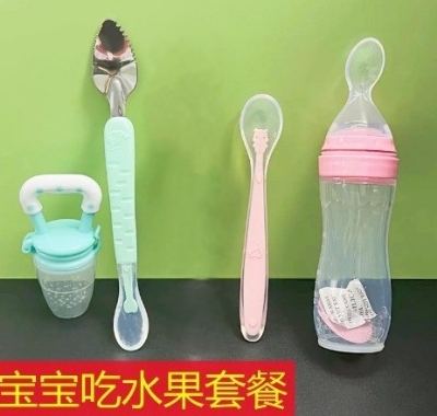 Picture of Silicone Rice spoon feeder 120ml+two head spoon+Slicone Spoon+Fruit feeder, full set of tools Package