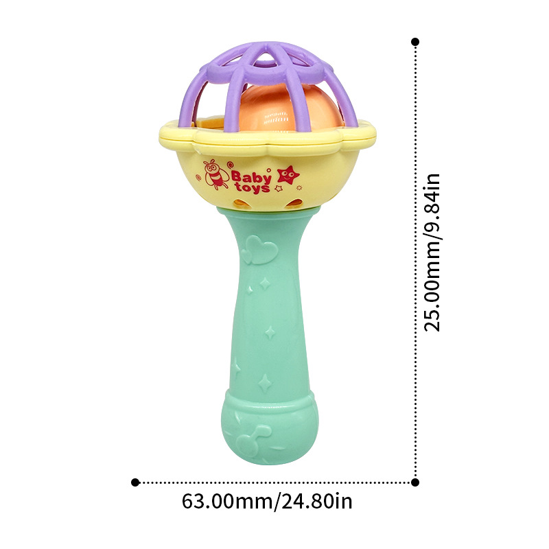 Picture of Single head rattle Soft glue Dumbbell Baby Hand Teether With jhunjhuni CN -1pcs