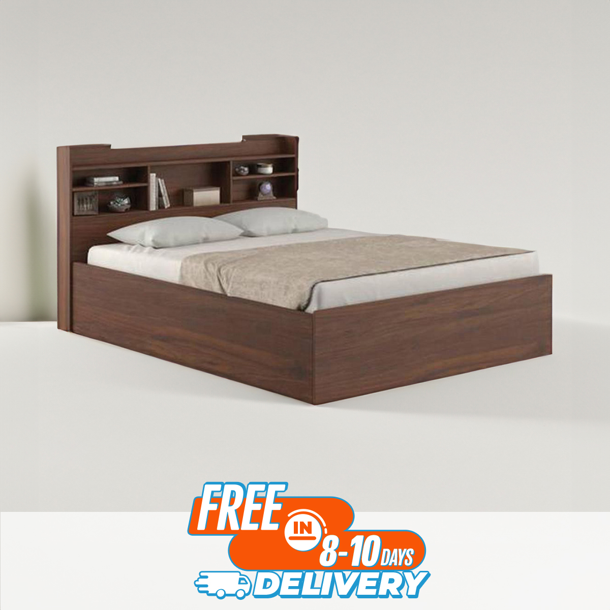 Picture of Karigor BD Double Box Bed (5/7 Feet) Made of Melamine Laminated Board