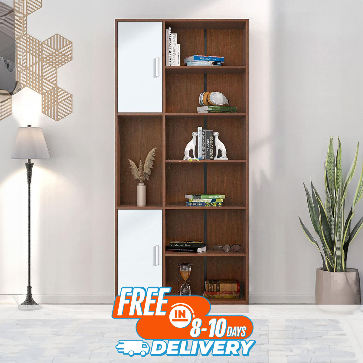 Picture of Special Book Shelf Showpiece Shelve Cabinet With Large Storage Cabinet Bookshelf