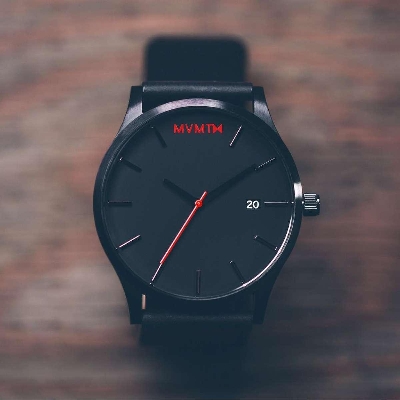 Picture of PU Black Leather Analog Watch for Men