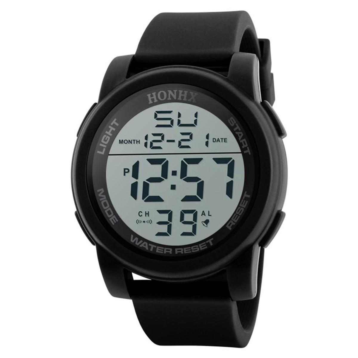 Picture of Analog Digital  Sport LED Waterproof Wrist Watch-Watch Strap Color:BLACK