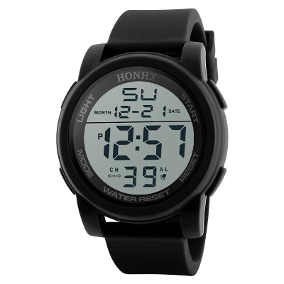 Picture of Analog Digital  Sport LED Waterproof Wrist Watch-Watch Strap Color:BLACK