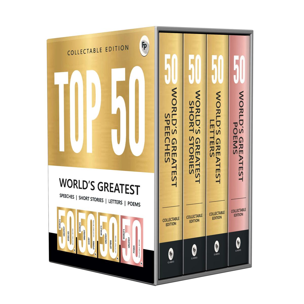 Picture of Top 50 World’s Greatest Short Stories, Speeches, Letters & Poems,(Box Set of 4 Books) Paperback
