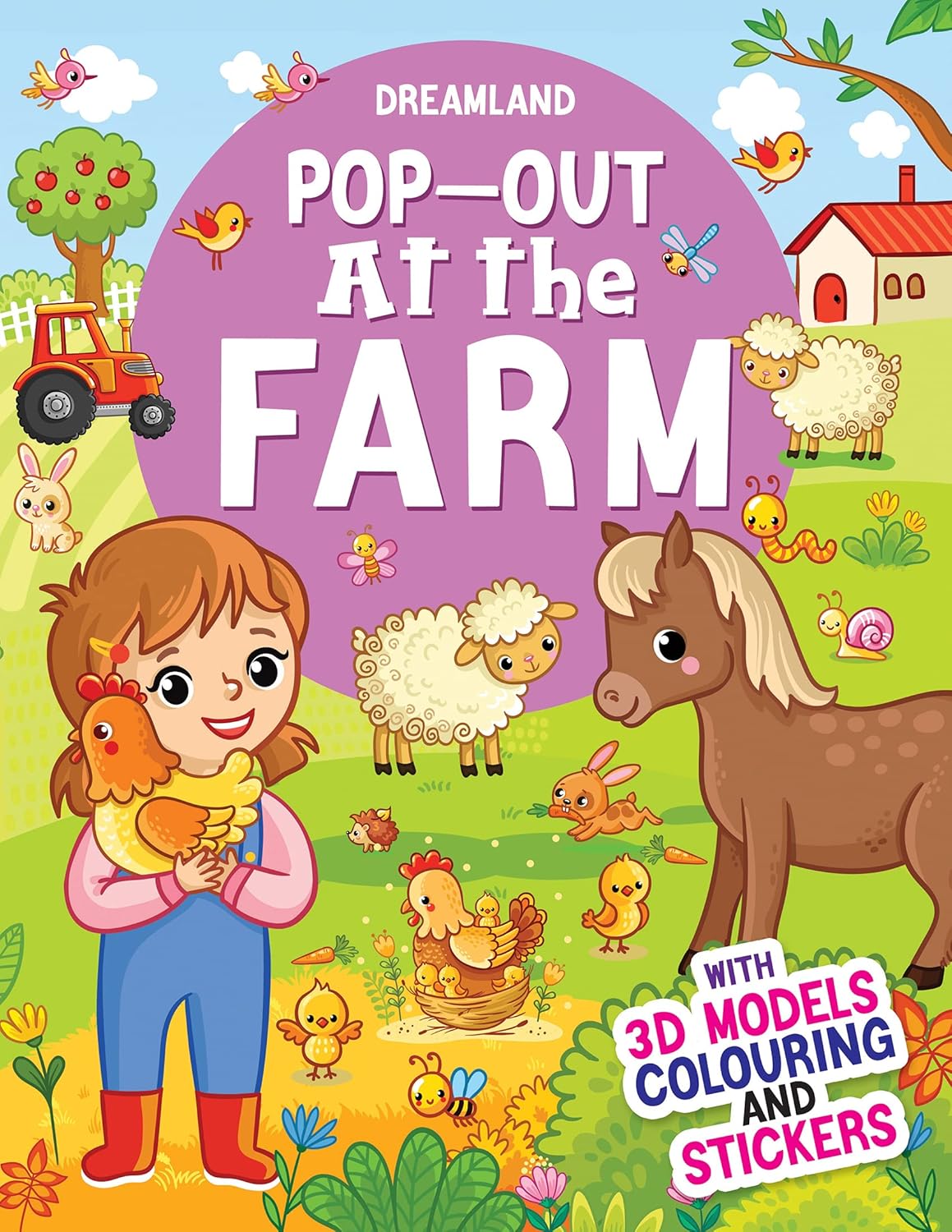 Picture of Pop-Out at the Farm- With 3D Models Colouring and Stickers - Paperback
