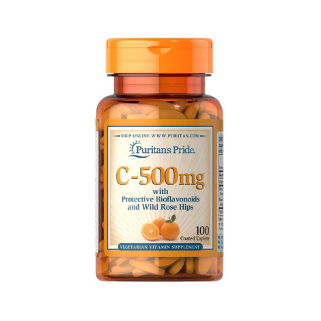 Picture of Puritan's Pride Vitamin C-500 mg with Bioflavonoids & Rose Hips 100 Tablets