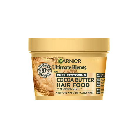 Picture of Garnier Ultimate Blends Curl Restoring Cocoa Butter Hair Food + Vitamin C,E,F Multi-Use Mask 400ml