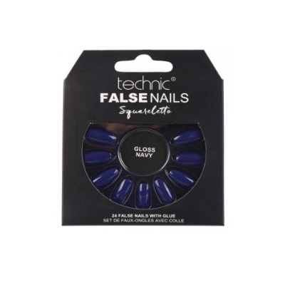Picture of Technic Squareletto 24 False Nails With Glue - Gloss Navy