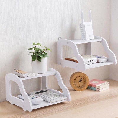 Picture of High quality Wifi Router Stand Shelf Double Layer Wall Mounted Shelf Storage Rack Home decorator