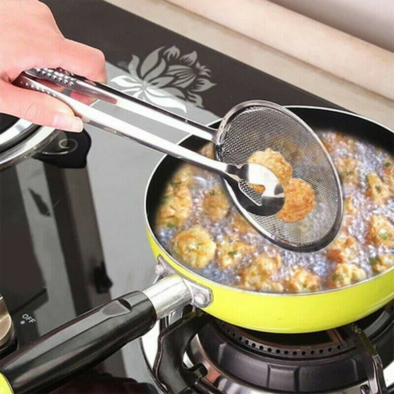 Picture of Stainless Steel Net Folder Oil Drain Food Clip Strainer