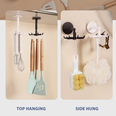 Picture of Kitchen Hook Multi-Purpose Hooks 360 Degrees Rotated Rotatable Rack For Organizer And Storage Spoon Hanger For Kitchen Gadgets