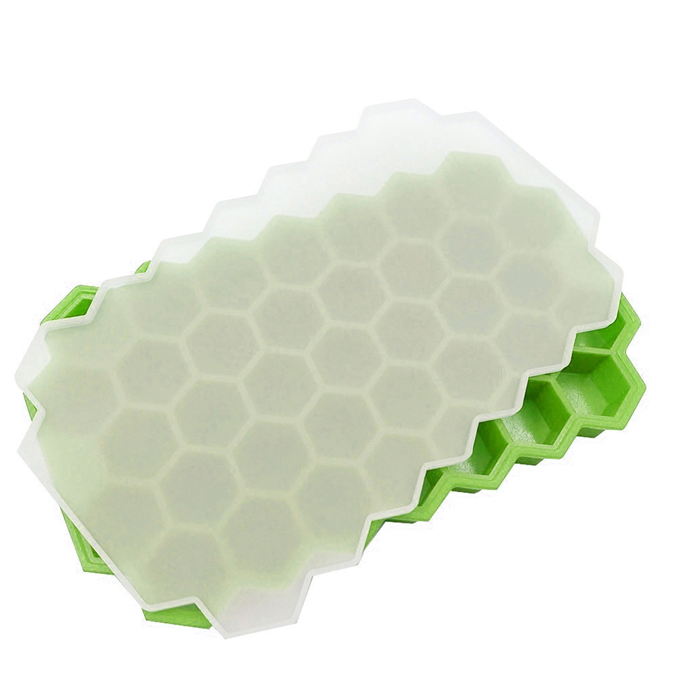 Picture of 37 Cavity Honeycomb Ice Cube Trays Reusable Silicone Ice Cube Mold BPA Free Ice Maker with Removable Lids